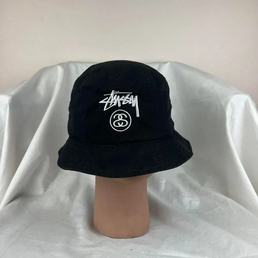 Stussy Black Bucket Hat With White Logo Size OS